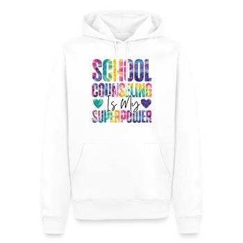 Conseillère scolaire Tie Dye School - Sweat à capuche Premium bio Homme - blanc - Devant - Nico (187cm)