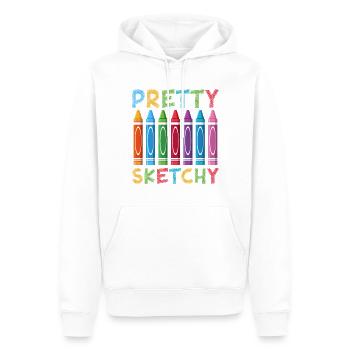 Hübscher skizzenhafter lustiger Kunstzeichner Zurück zu - Männer Premium Bio Hoodie - Weiß - Vorne - Nico (187cm)