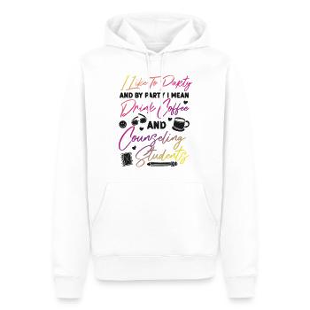 School Counselor Coffee I Like To - Männer Premium Bio Hoodie - Weiß - Vorne - Nico (187cm)