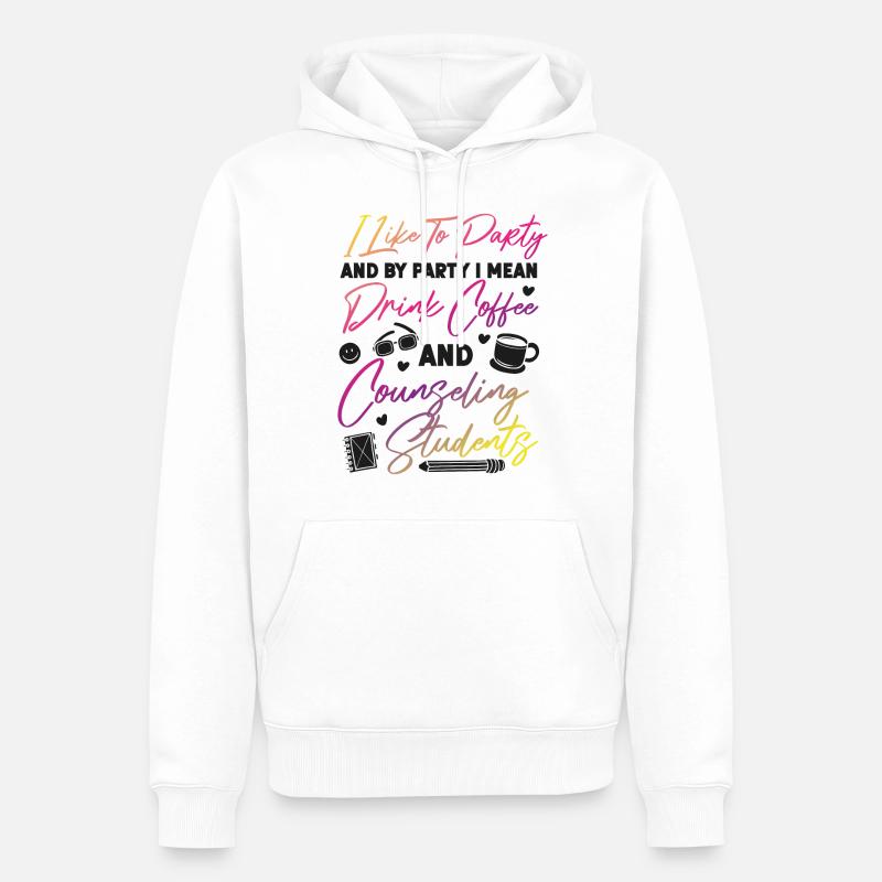 Conseiller scolaire Café J’aime - Sweat à capuche Premium bio Homme - blanc