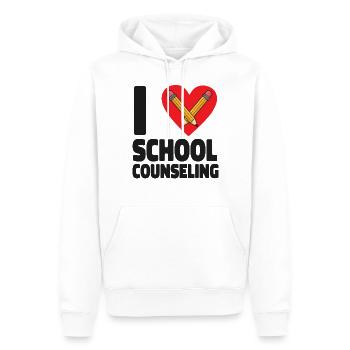 Conseiller scolaire Cœur I (Cœur) - Sweat à capuche Premium bio Homme - blanc - Devant - Nico (187cm)
