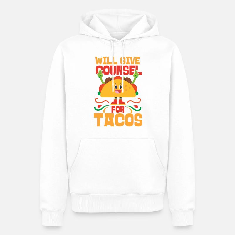 Le conseiller scolaire Taco donnera - Sweat à capuche Premium bio Homme - blanc