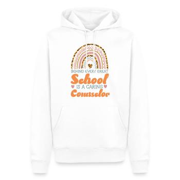 Conseillère scolaire Rainbow Behind - Sweat à capuche Premium bio Homme - blanc - Devant - Nico (187cm)