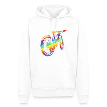 BMX Fahrrad bunt - Männer Premium Bio Hoodie - Weiß - Vorne - Nico (187cm)