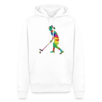 Hockey féminin - Sweat à capuche Premium bio Homme - blanc - Devant - Nico (187cm)