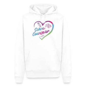 School Counselor Heart Watercolor - Männer Premium Bio Hoodie - Weiß - Vorne - Nico (187cm)