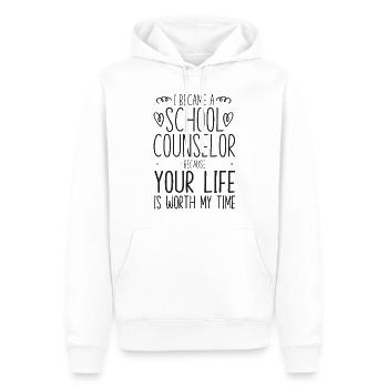 Conseiller scolaire Je suis devenu une école - Sweat à capuche Premium bio Homme - blanc - Devant - Nico (187cm)