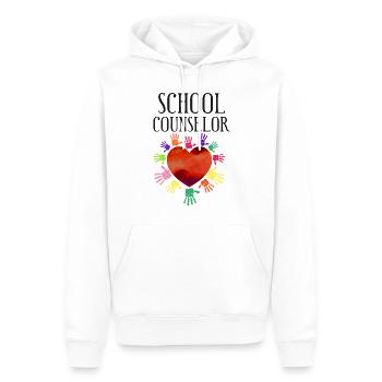 Conseiller scolaire Cœur - Sweat à capuche Premium bio Homme - blanc - Devant - Nico (187cm)