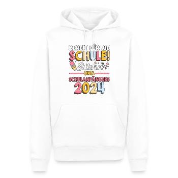 Parents Écolier École primaire Première classe Inscription - Sweat à capuche Premium bio Homme - blanc - Devant - Nico (187cm)