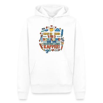 Parents Écolier École primaire Première classe Inscription - Sweat à capuche Premium bio Homme - blanc - Devant - Nico (187cm)