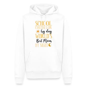 Conseillère scolaire Maman École - Sweat à capuche Premium bio Homme - blanc - Devant - Nico (187cm)