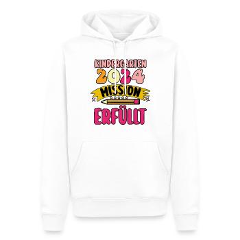 1 classe écolier rentrée scolaire Maternelle Kita E - Sweat à capuche Premium bio Homme - blanc - Devant - Nico (187cm)