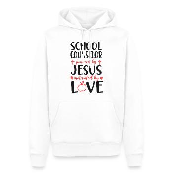 Conseiller scolaire Jesus Faith - Sweat à capuche Premium bio Homme - blanc - Devant - Nico (187cm)