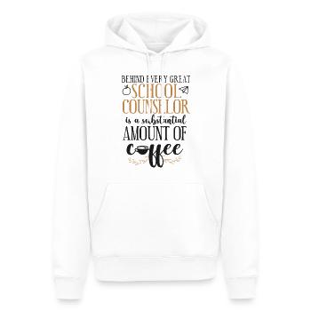 School Counselor Coffee Behind - Männer Premium Bio Hoodie - Weiß - Vorne - Nico (187cm)