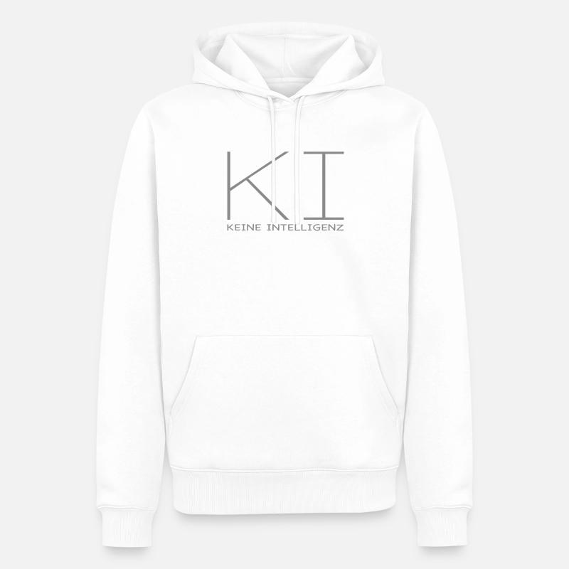 IA - Pas d’intelligence - Sweat à capuche Premium bio Homme - blanc