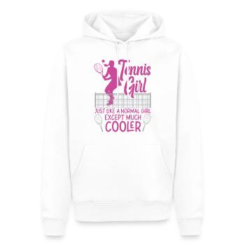 Drôle de joueur de tennis raquette fille - Sweat à capuche Premium bio Homme - blanc - Devant - Nico (187cm)