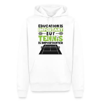 Funny Tennis Player Racket - Men’s Premium Organic Hoodie - white - Front - Nico (187cm)