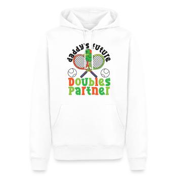Funny Tennis Player Racket Daddy's - Männer Premium Bio Hoodie - Weiß - Vorne - Nico (187cm)
