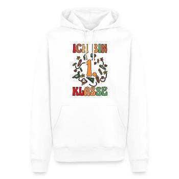 Erste Klasse Schulkind Schulbeginn Einschulung - Männer Premium Bio Hoodie - Weiß - Vorne - Nico (187cm)