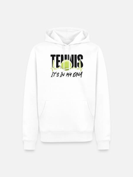 Funny Tennis Player Racket Tennis - Men’s Premium Organic Hoodie - white