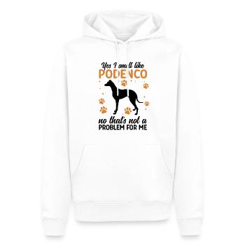 Podenco Greyhound Odeur à Podenco - Sweat à capuche Premium bio Homme - blanc - Devant - Nico (187cm)