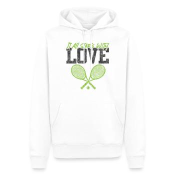 Drôle de joueur de tennis raquette jeu de mots - Sweat à capuche Premium bio Homme - blanc - Devant - Nico (187cm)