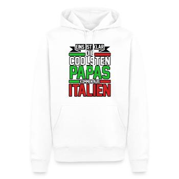 Italie Italien Papa Père Italien Italie - Sweat à capuche Premium bio Homme - blanc - Devant - Nico (187cm)