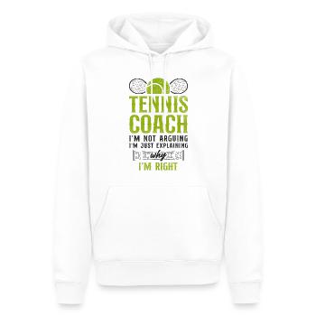 Drôle de joueur de tennis Raquette Tennis - Sweat à capuche Premium bio Homme - blanc - Devant - Nico (187cm)