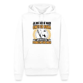 Owtscharka Rieche nach Kaukasischer Owtscharka - Männer Premium Bio Hoodie - Weiß - Vorne - Nico (187cm)