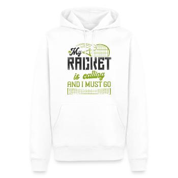 Drôle de joueur de tennis raquette mon - Sweat à capuche Premium bio Homme - blanc - Devant - Nico (187cm)