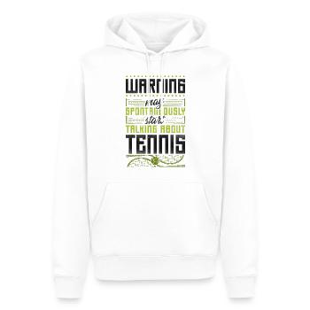 Avertissement de raquette de joueur de tennis drôle - Sweat à capuche Premium bio Homme - blanc - Devant - Nico (187cm)