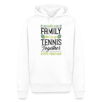 drôle de joueur de tennis raquette famille - Sweat à capuche Premium bio Homme - blanc - Devant - Nico (187cm)