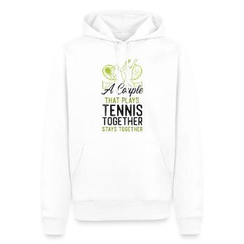 Funny Tennis Player Racket Couple - Männer Premium Bio Hoodie - Weiß - Vorne - Nico (187cm)