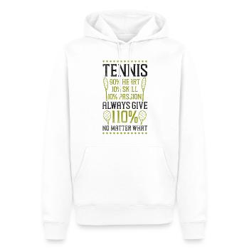 Drôle de joueur de tennis Raquette Tennis - Sweat à capuche Premium bio Homme - blanc - Devant - Nico (187cm)