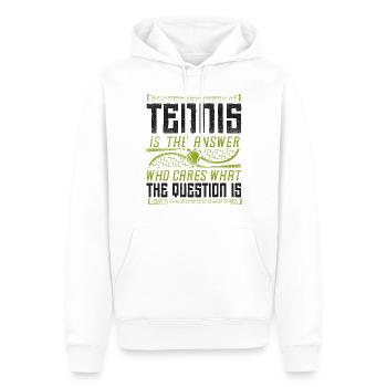 Drôle de joueur de tennis Raquette Tennis - Sweat à capuche Premium bio Homme - blanc - Devant - Nico (187cm)