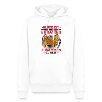 Bei meinem Eurasier sein Eurasian Spitz - Männer Premium Bio Hoodie - Weiß - Vorne - Nico (187cm)