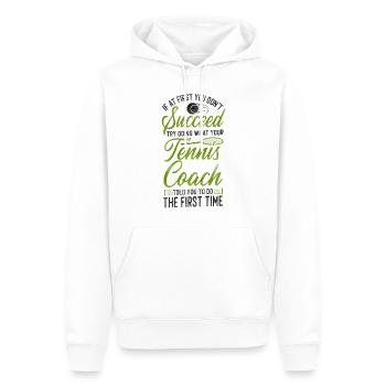 Funny Tennis Player Racket Coach - Männer Premium Bio Hoodie - Weiß - Vorne - Nico (187cm)
