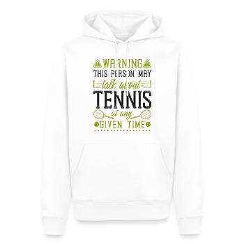 Avertissement de raquette de joueur de tennis drôle - Sweat à capuche Premium bio Homme - blanc - Devant - Nico (187cm)