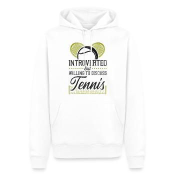 Funny Tennis Player Racket - Men’s Premium Organic Hoodie - white - Front - Nico (187cm)