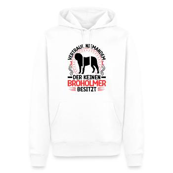 Broholmer J’ai un Broholmer - Sweat à capuche Premium bio Homme - blanc - Devant - Nico (187cm)
