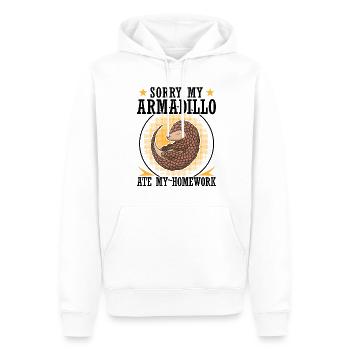 Armadillo mangé devoirs Armadillo - Sweat à capuche Premium bio Homme - blanc - Devant - Nico (187cm)