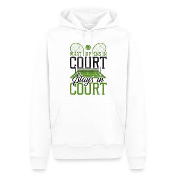 Drôle de joueur de tennis Raquette Tennis - Sweat à capuche Premium bio Homme - blanc - Devant - Nico (187cm)