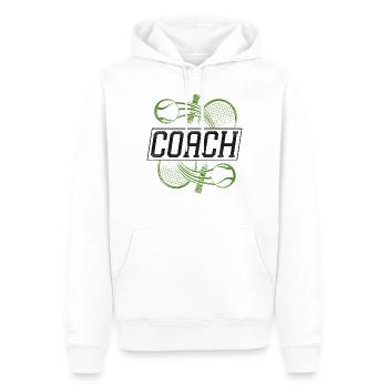 Entraîneur de raquette de joueur de tennis drôle - Sweat à capuche Premium bio Homme - blanc - Devant - Nico (187cm)