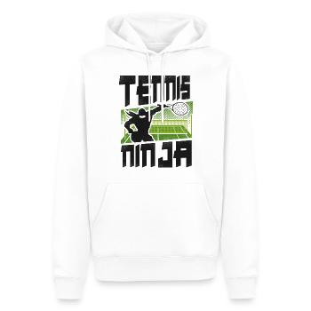 Drôle de joueur de tennis Raquette Ninja - Sweat à capuche Premium bio Homme - blanc - Devant - Nico (187cm)