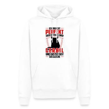 Gerbille m’aime de toute façon Gerbille rongeur - Sweat à capuche Premium bio Homme - blanc - Devant - Nico (187cm)