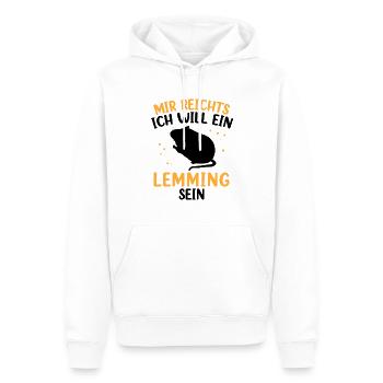 Veut qu’un lemming soit un campagnol Lemming - Sweat à capuche Premium bio Homme - blanc - Devant - Nico (187cm)