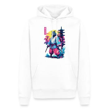 Tanuki Yokai Vaporwave Aesthetic Samurai Kunst - Männer Premium Bio Hoodie - Weiß - Vorne - Nico (187cm)