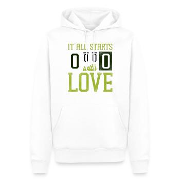 Funny Tennis Player Racket It All - Men’s Premium Organic Hoodie - white - Front - Nico (187cm)