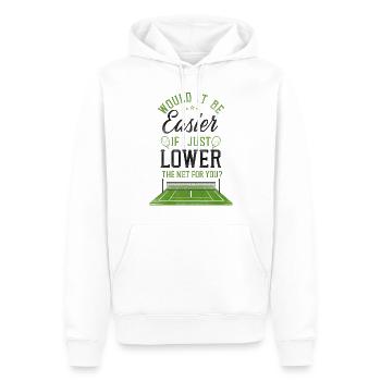 drôle de raquette de joueur de tennis - Sweat à capuche Premium bio Homme - blanc - Devant - Nico (187cm)