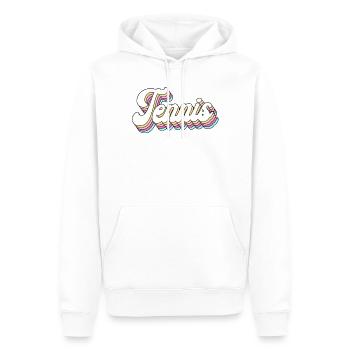 Funny Tennis Player Racket 80s 90 - Männer Premium Bio Hoodie - Weiß - Vorne - Nico (187cm)